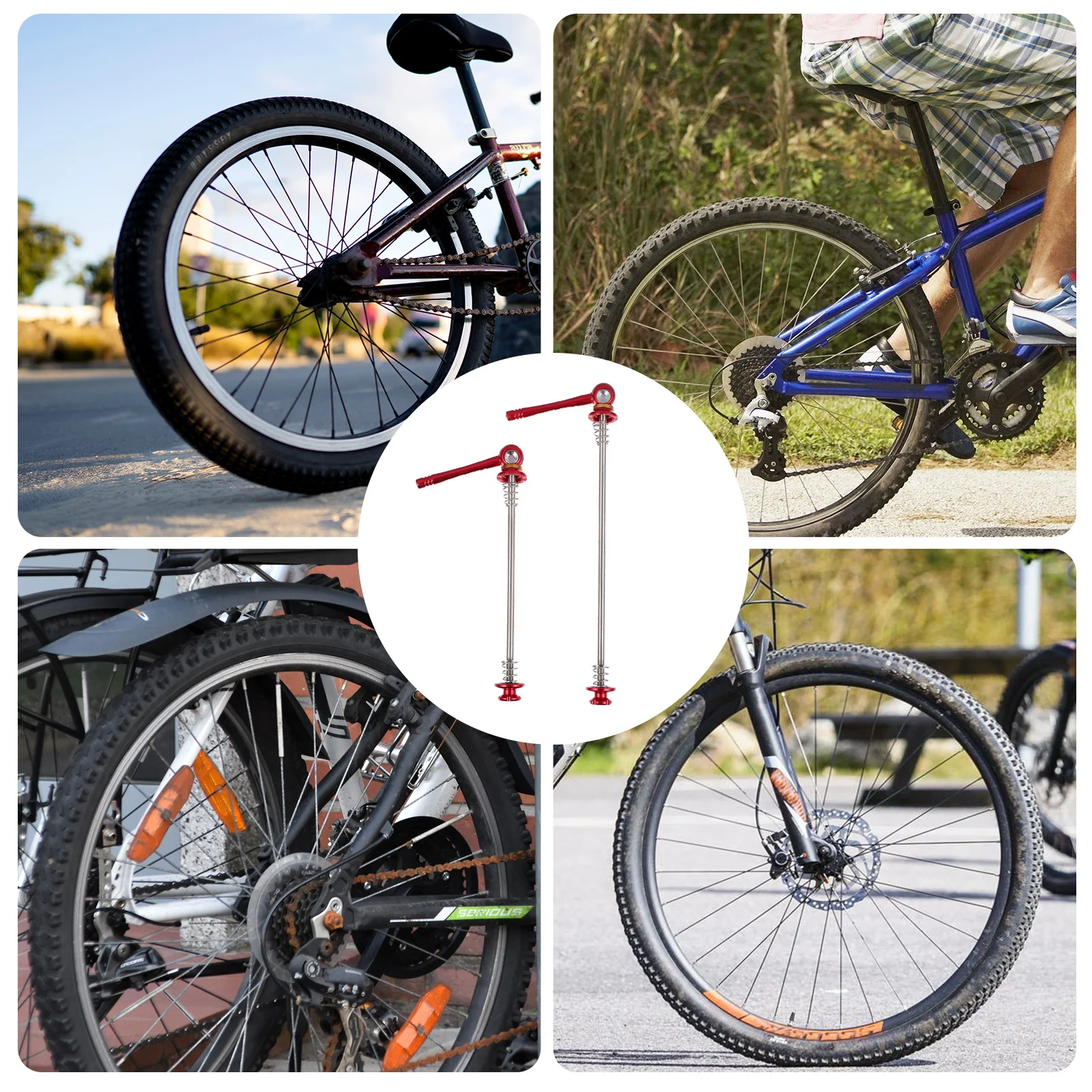 

1Pair Titanium Alloy Bike Quick Release Skewers Durable Lightweight Cycling Accessory Mountain Road Bikes Hub Skewers