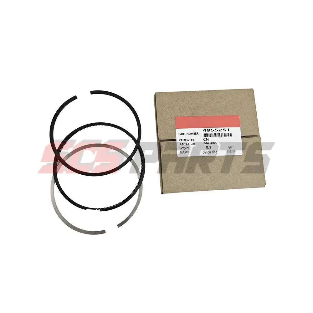 6PCS 4955251 Piston Ring Kit 4932587 3976339 4932801 for Turbo 24V 2500 Cummins Engine QSB6.7 6D107