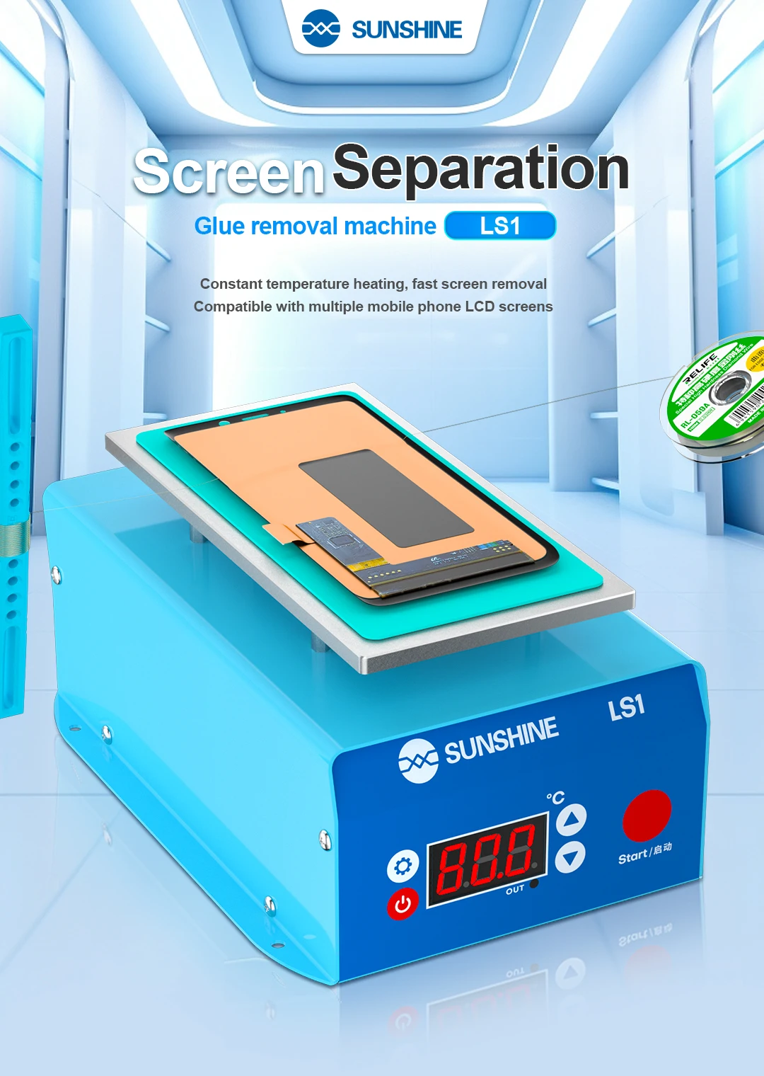 

SUNSHINE LS1Mobile Screen Separator Metal appearance design High-power and efficient vacuum pump Intelligent temperature control