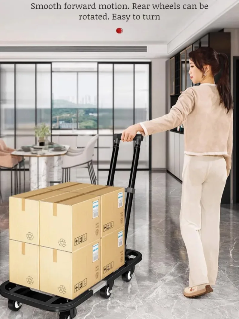 Foldable LoadBearing Cart Flatbed Cart LoadBearing Strong PushPull DualUse Outdoor Folding