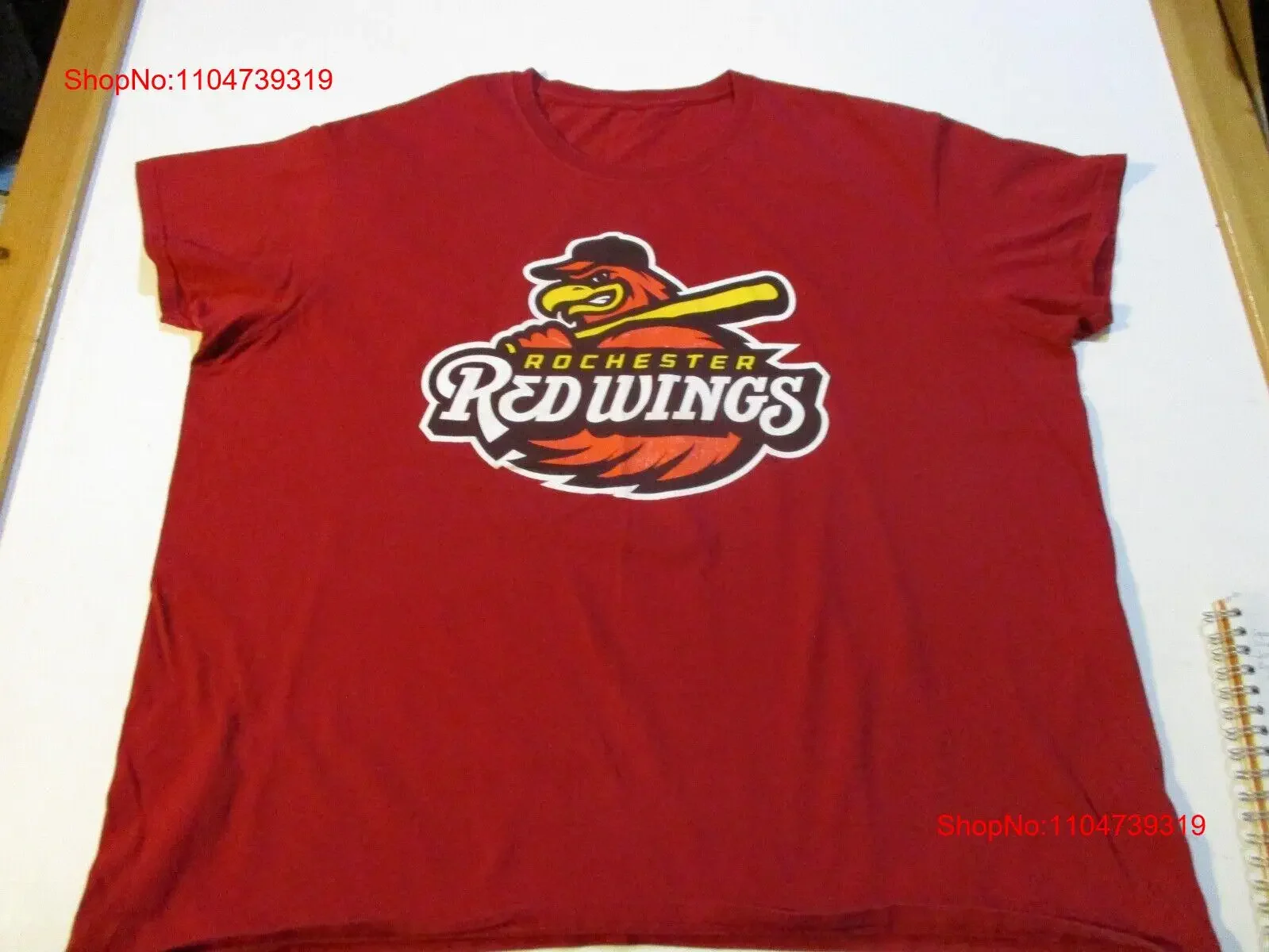 CAMISETA ROCHESTER RED WINGS BASEBALL SPIKES LOGO 2XL 3XL LANCERS AMERICANS NY vintage Ropa de diseñador lavada Casual