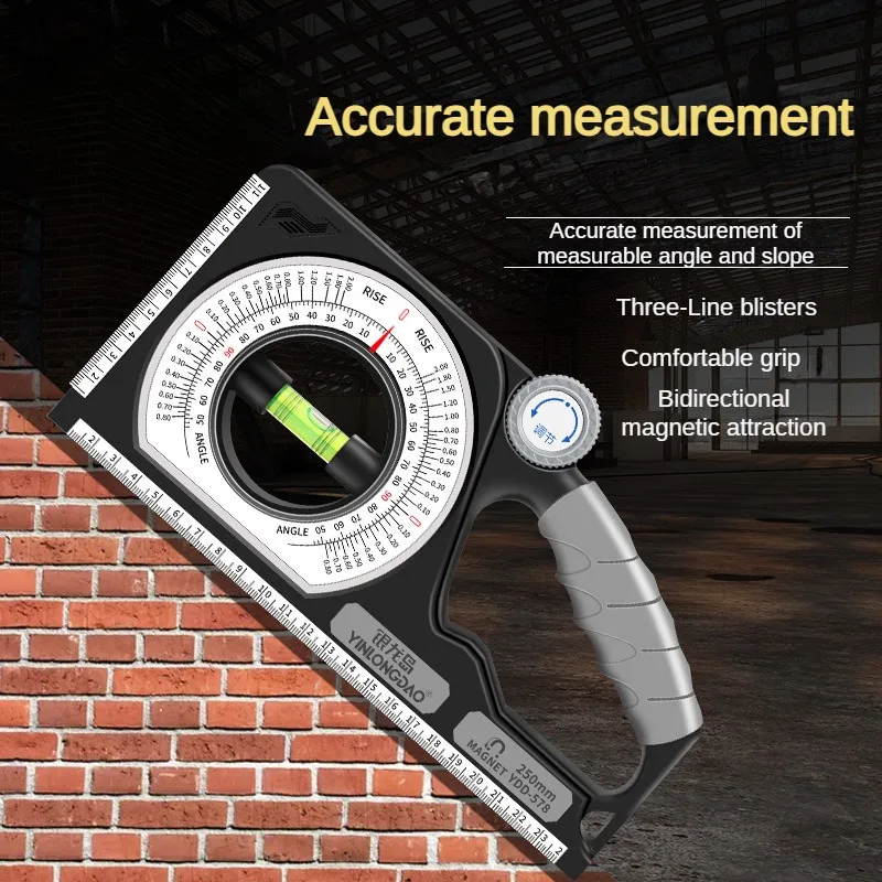 

Portable Mechanical Slope Meter Magnetic Multifunction Slope Measuring Instrument Angle Meter Slope Ruler Protractor Ruler