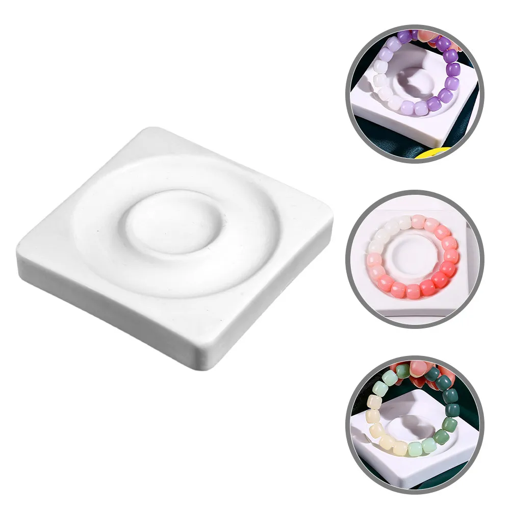 

Square Resin Beaded Bracelet Display Tray Decorative Jewelry Plate Desktop Bangle Storage Tray for Bracelet Display Storage