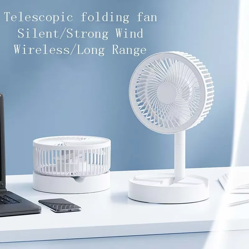 Wentylator składany i teleskopowy, przenośne ładowanie przez USB, długi czas pracy baterii, cichy mały wentylator elektryczny