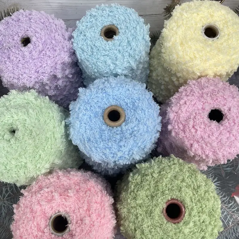 Super Soft and Cute Featured Feather Popcorn Cloud Ball Thread Handwoven DIY Sweater Bag Scarf Thread