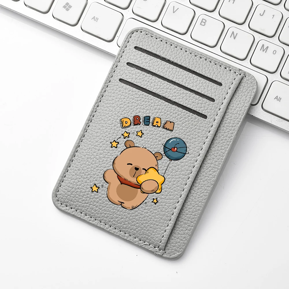 New Creative Cute Card Holder Large Capacity Ultra-Thin Design Multi-Slot Lychee Pattern Wallet Attractive And Practical