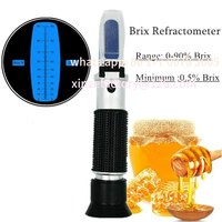 Customizable Handheld Brix Refractometer Sugar Concentration Meter 0-90% Sucrose Densimeter for Honey Tester Fruits Juice Wine