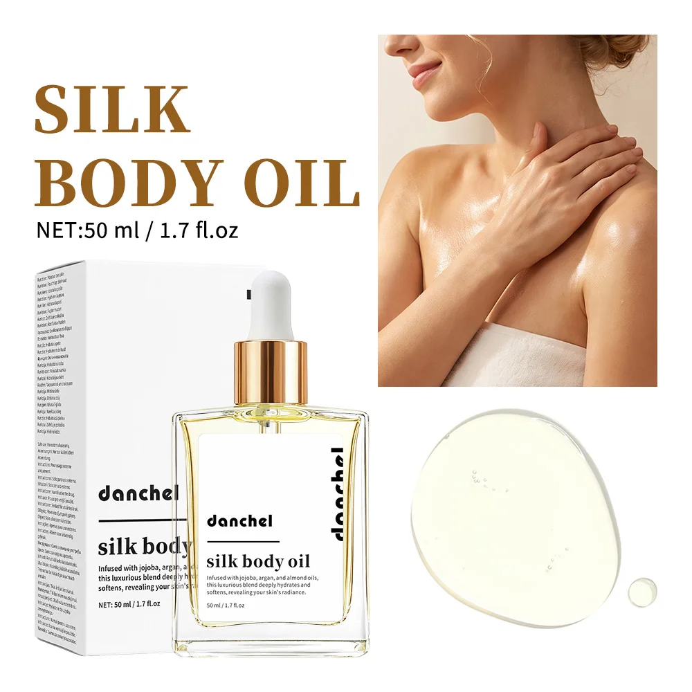 Silk Body Oil Women - Firming Anti Aging Moisturizing Formula, Crepey Skin Hydrating After Shower, Scented Organic Blend Premium