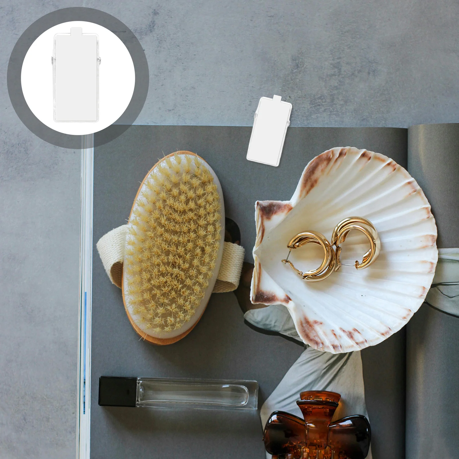 

50Pcs Clear Plastic Spring Clips Adhesive Badge Pins Wall Hanging Clips for Id Cards Office Staff Trade Show DIY Crafts