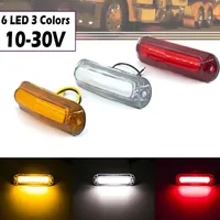 2pcs 6 LED 12V 24V Truck Trailer Rear Side Marker Light External Warning Lamp Indicator Tail Light Trailer Truck Lorry