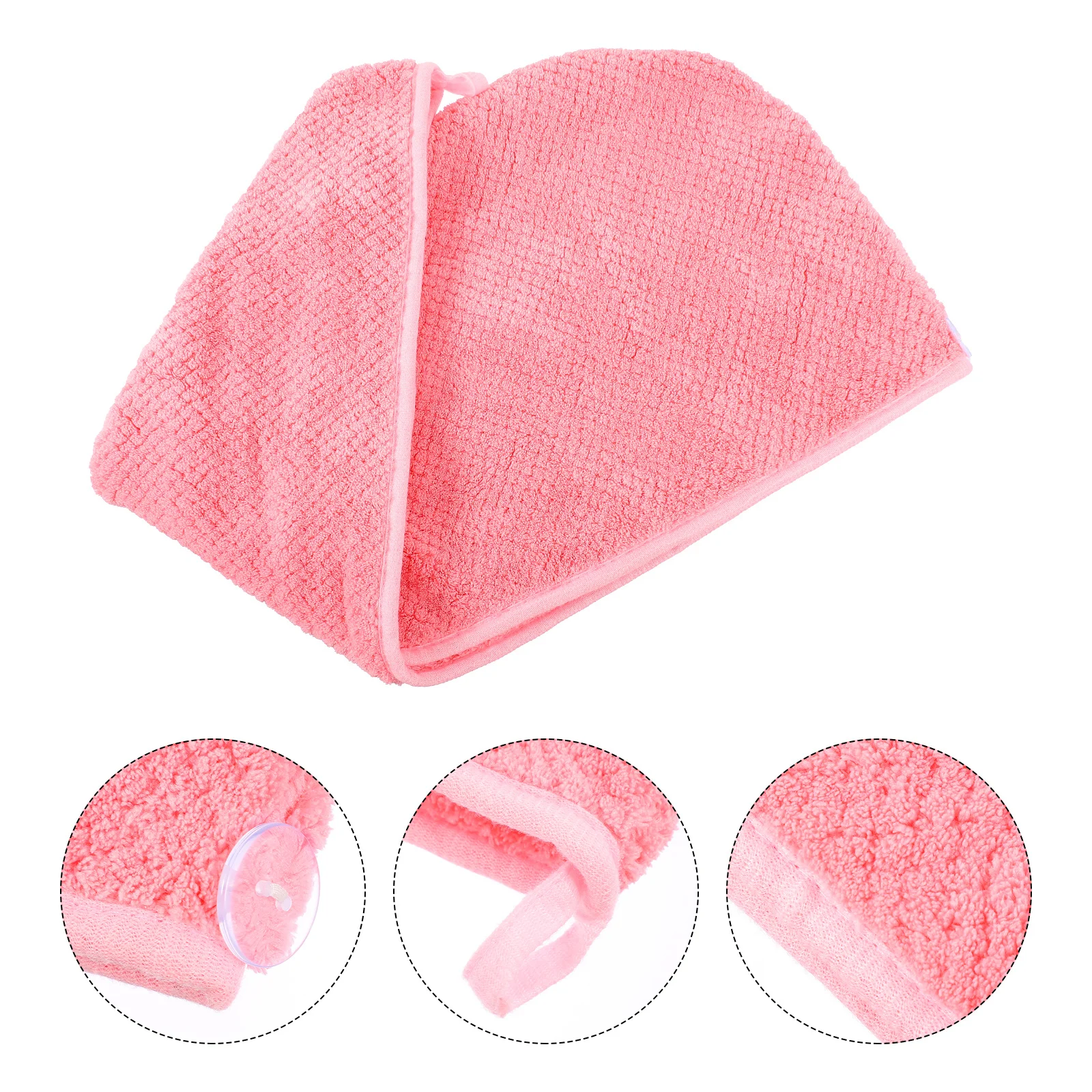 

Quick Dry Hair Drying Towel Wrap Absorbent Bath Hat with Button for Shower Spa Salon Use Lightweight Comfortable Skin Friendly
