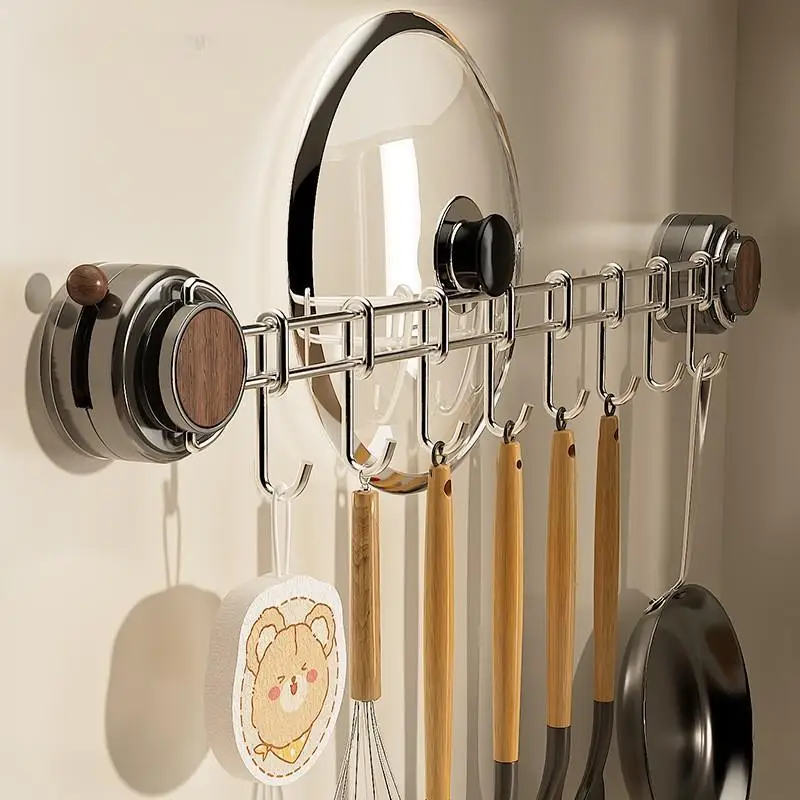

LMM suction cup kitchen hook non-punching one-row spoon shovel lid hook rack