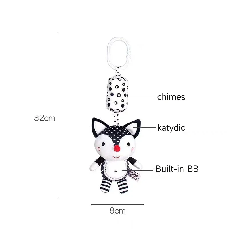 Black And White Ring The Bell Toys Children The Bed Pendant Toy Baby Hand Prehension Train Toys Facilitate Visual Ability Toys