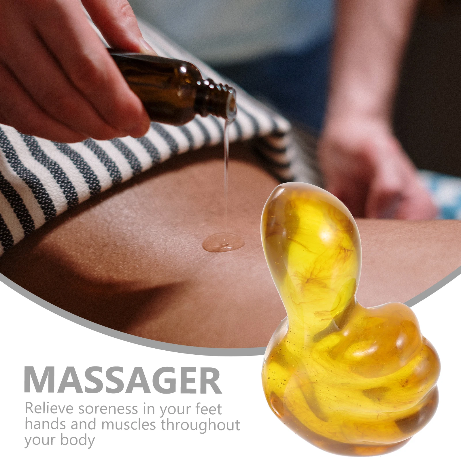 

Resin Massage Tool For Foot Hand Back Natural Beeswax Muscle Reliever Portable Acupoint Massager Deep Tissue Pain Relief