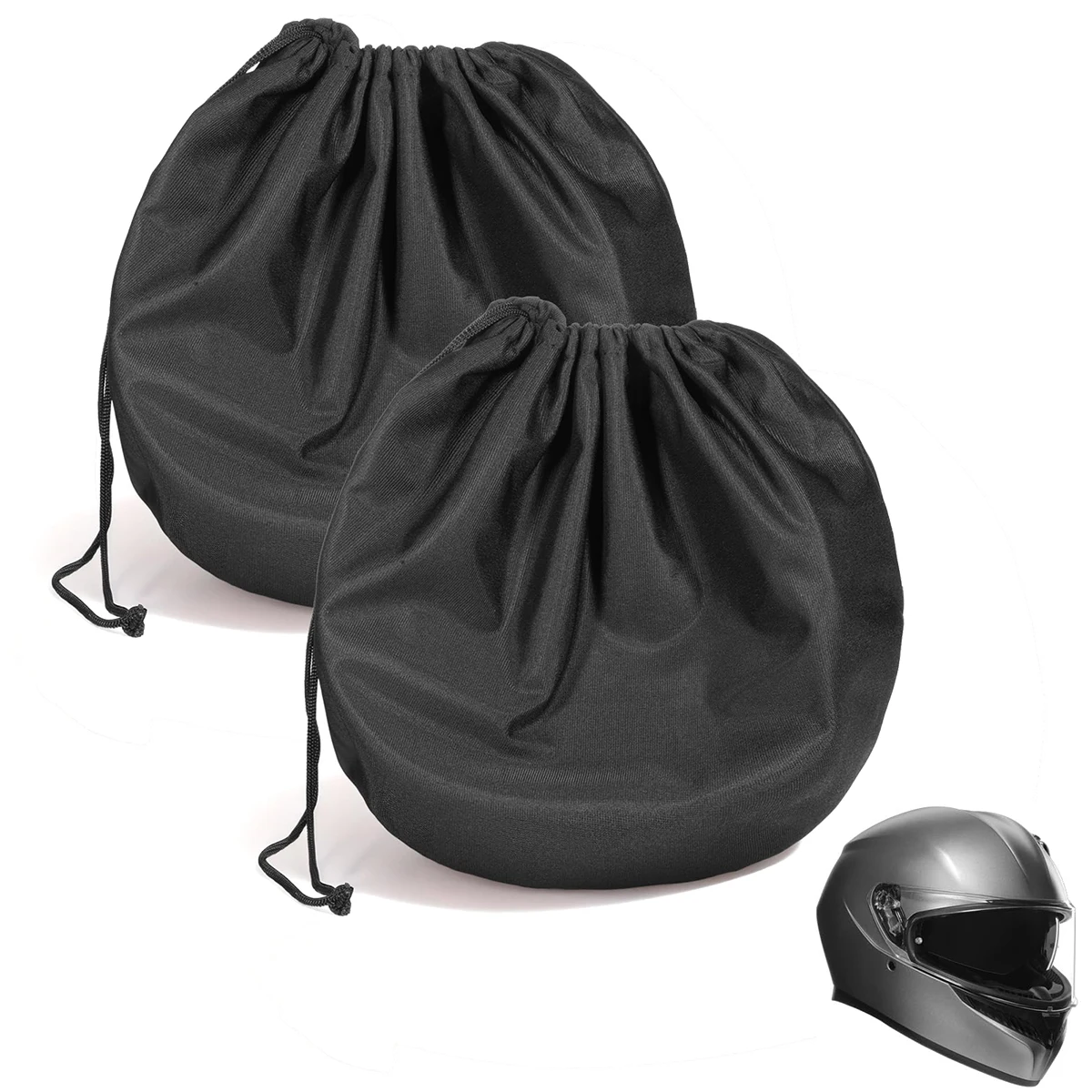 Black Helmet Bag Motorcycle Helmet Cover For Storage & Carrying, 3 Sizes Lightweight Hockey Football Helmet Bags With Drawstring