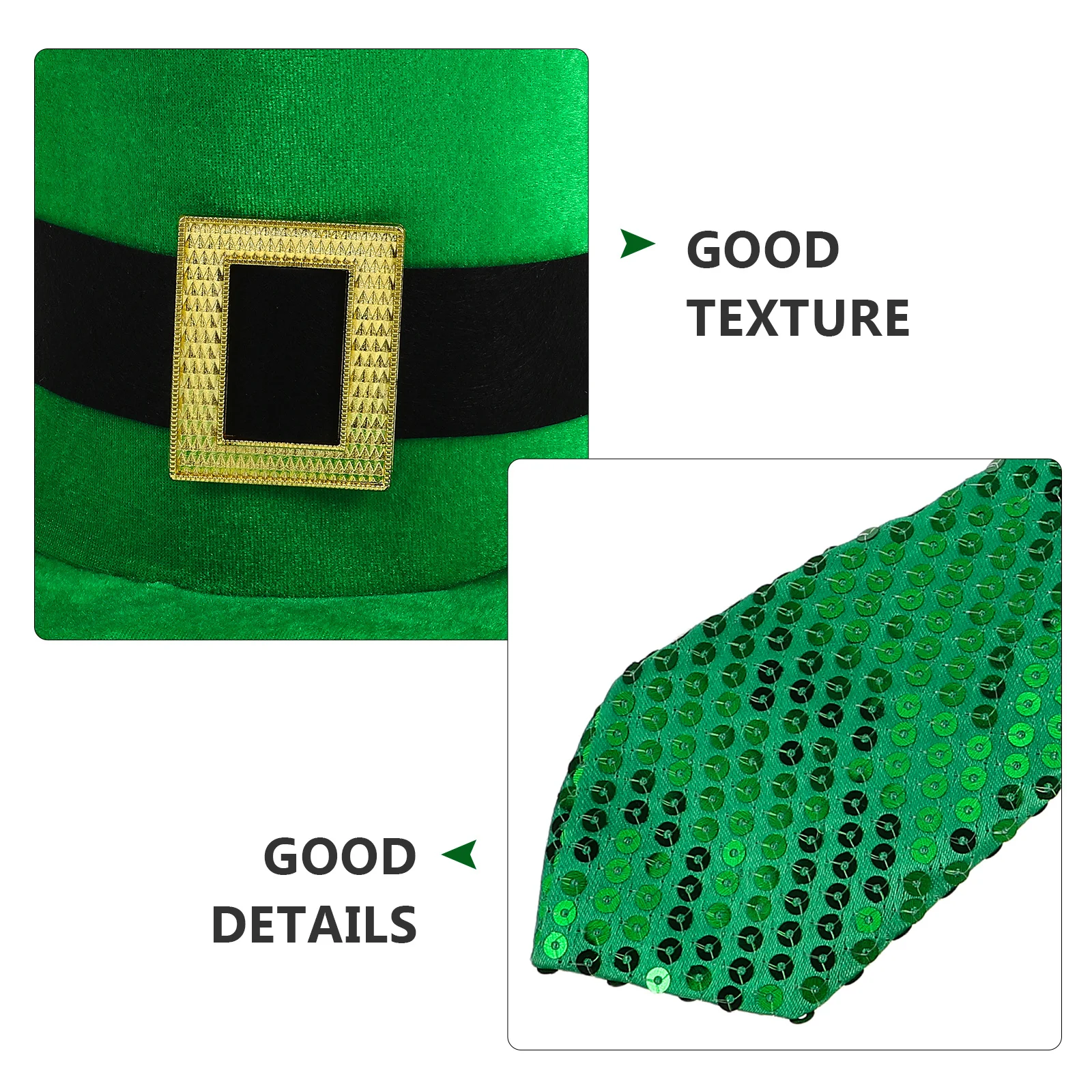 Ensemble d'accessoires de Costume Shamrock pour la saint-Patrick, 1 ensemble, chapeau vert, cravate, Badge, Bracelet, fournitures de fête, accessoires de fête de célébration