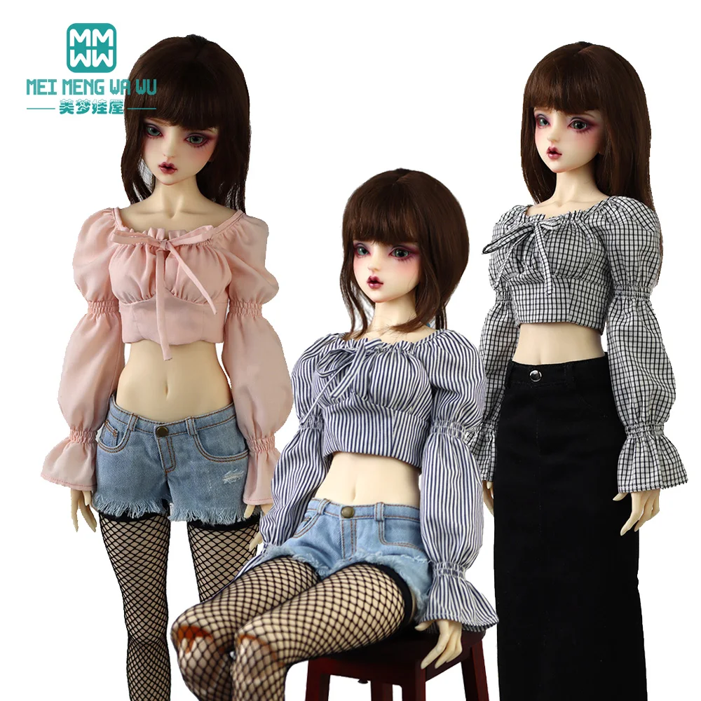 1/3 BJD Doll clothes Fashion leggings fitness Striped shirts, jeans, long skirts girl gift