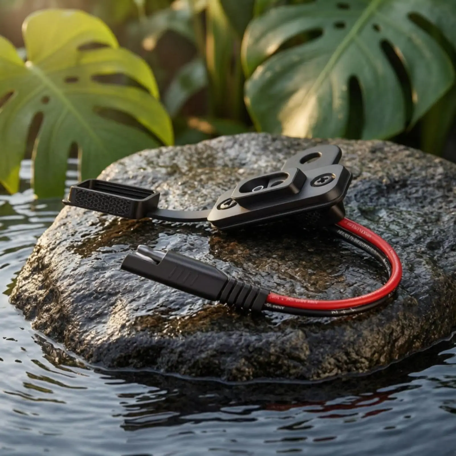 Low Profile Motorcycle Charging Port SAE Plug Mount Durable PVC Copper Build for Accessory Power Connection on Bikes