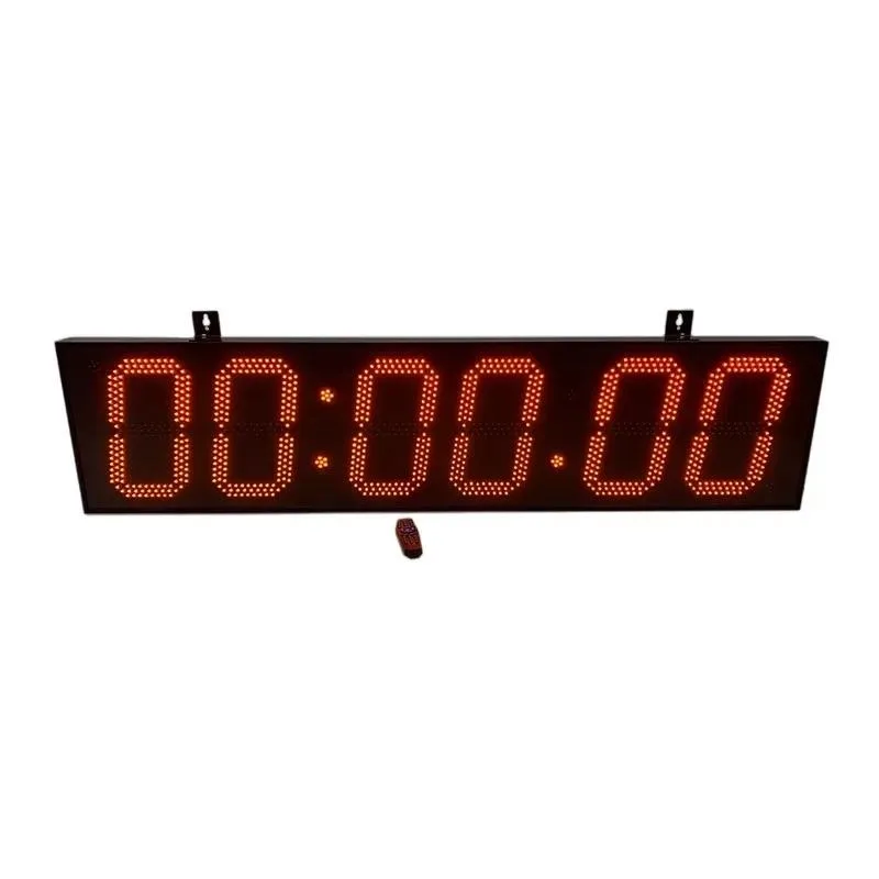 12 Inch 6 Bit LED Large Single Sided Chronograph Clock Adapter Electronic Portable Waterproof Remote Control Timer
