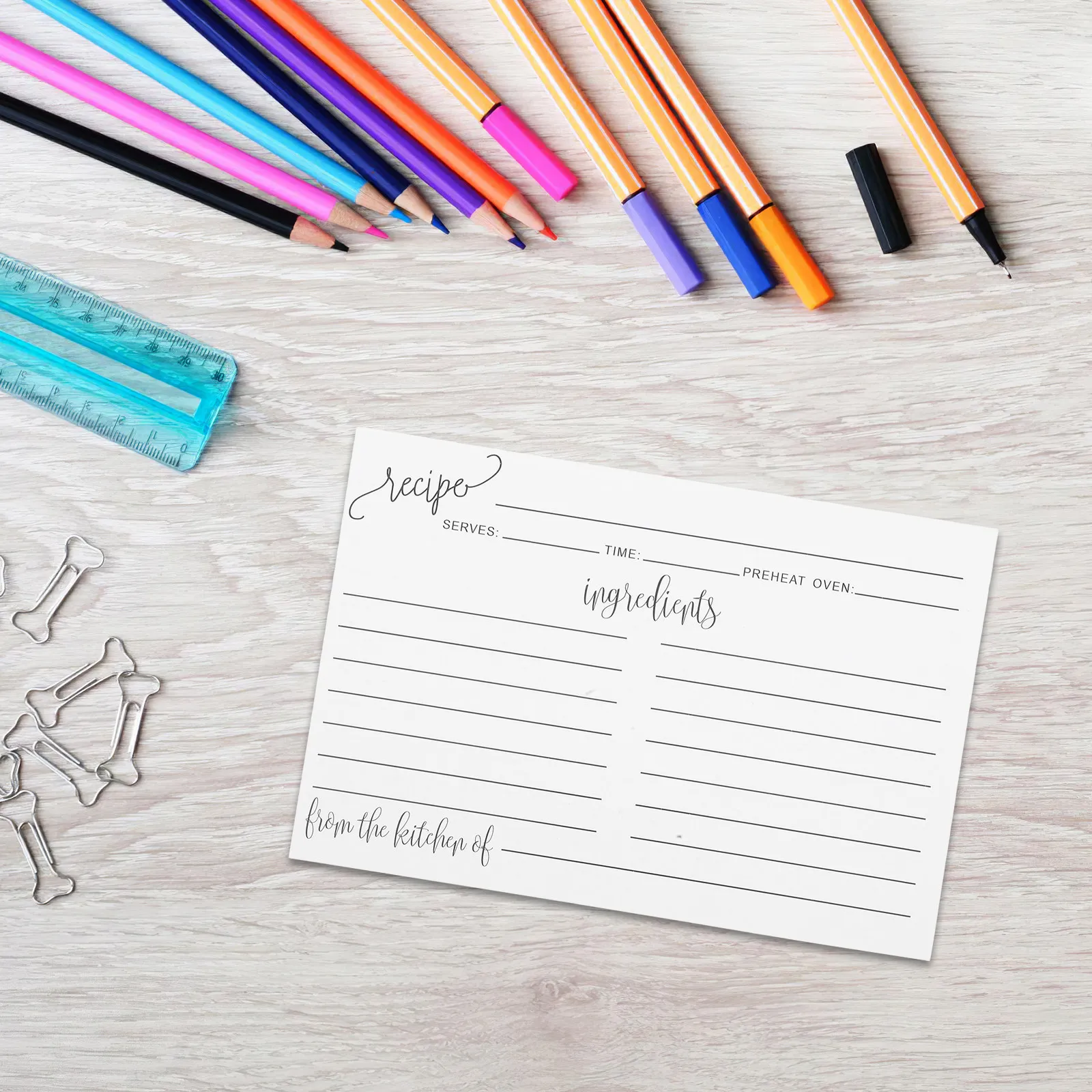 50Pcs Blank Note Cards Double-sided Recipe Writable Kitchen Thick Paper Cooking Sheets Notes