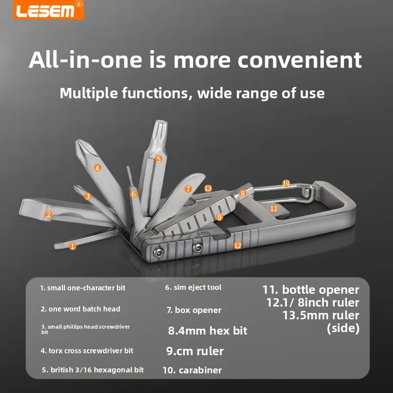 Photographer's Daily Compact Buckle Stainless Steel Camera Tool Folding Hexagonal Cross Screwdriver Unpacking Knife