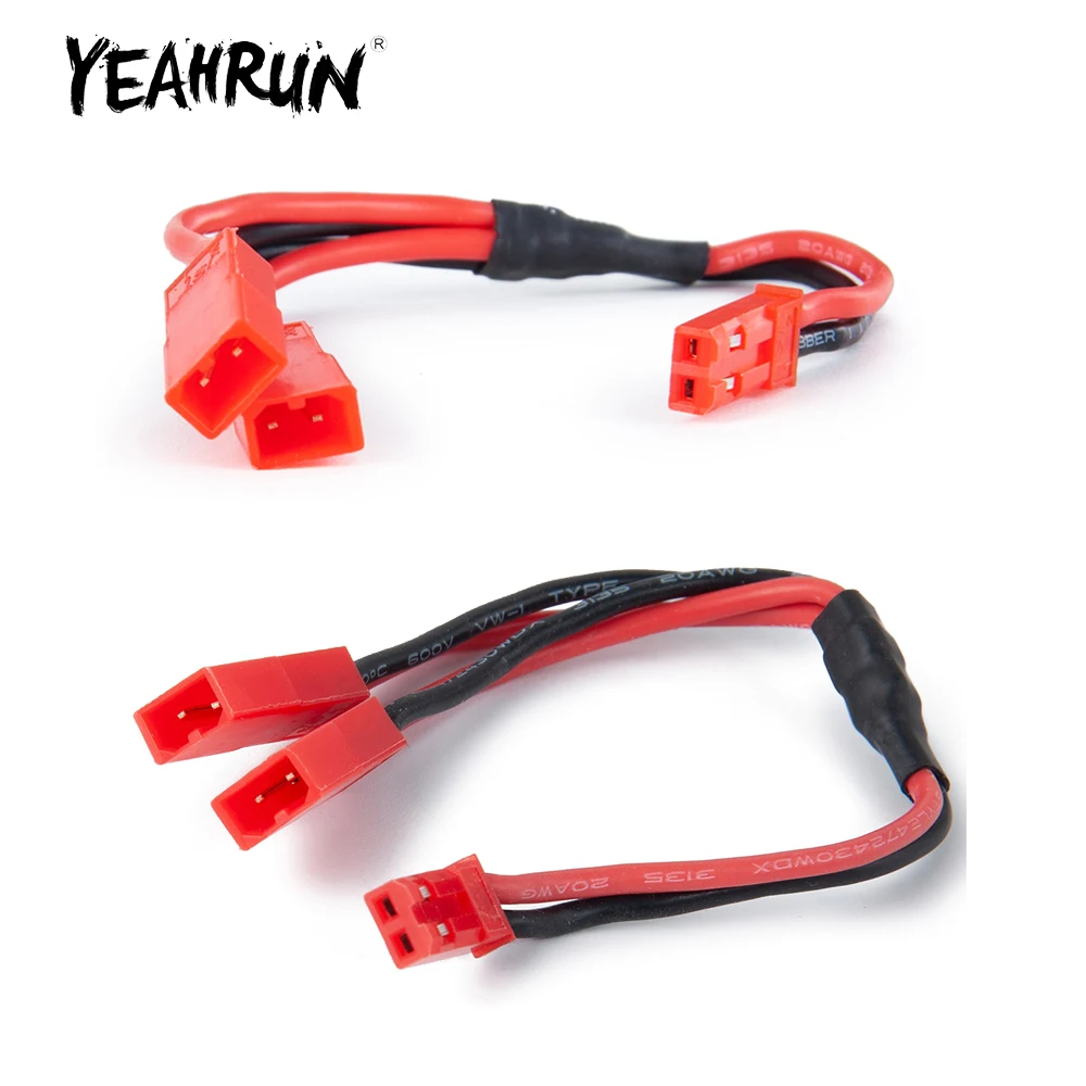 YEAHRUN 1 to 2 Cable Esc Power Supply External Wiring Jst for TRX-4 1/10 RC Crawler Car Upgrade Parts Accessories