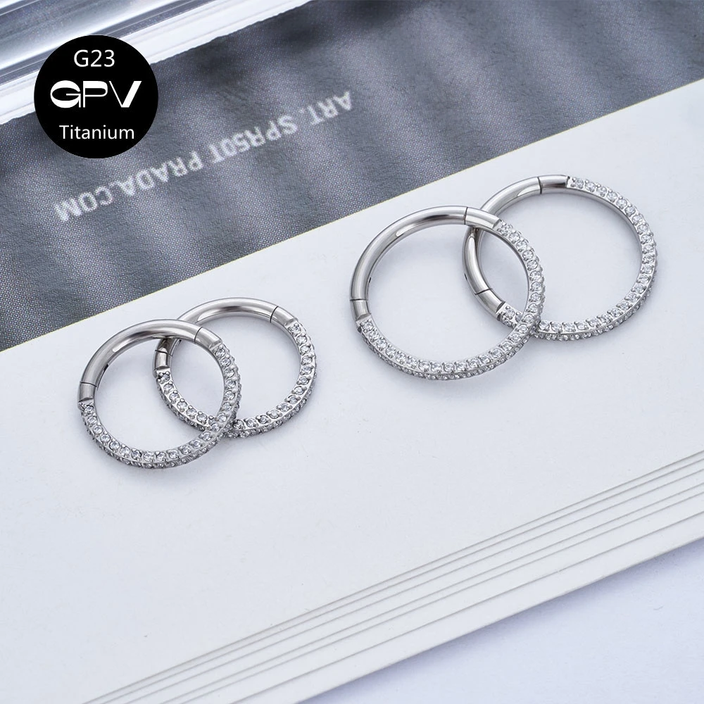 

G23 Titanium Three-Sided Zircon Nose Ring Punk Male And Female Personality Septum Ring Perforated Jewelry Earrings