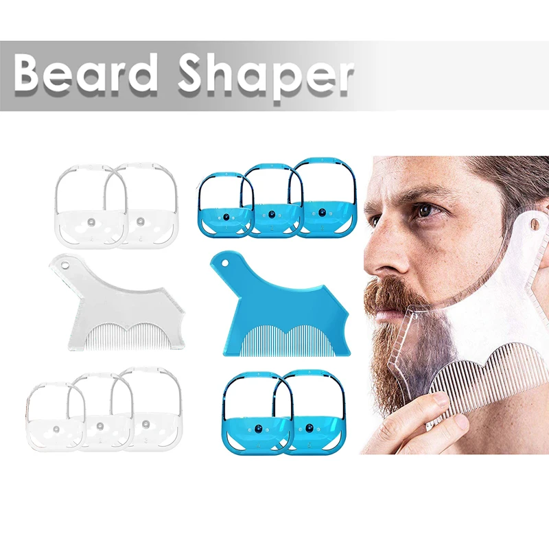 6pcs/Set Men Beard Styling Tool Men Beard Goatee Shaving Template Beard Shaving Face Care Modeling Grooming Gift For Husband