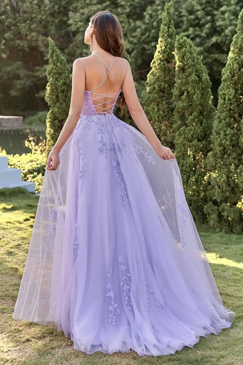 Vestido de novia con tirantes finos, traje de tul con apliques de encaje, longitud hasta el suelo, línea A, para invitados de boda, WH9976, 2023