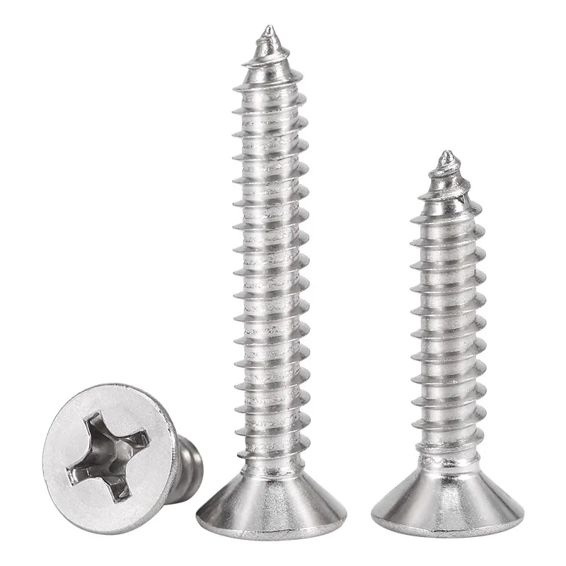 M6 M8304 Stainless Steel Countersunk Flat Head Self-Tapping Screw Lengthened Cross Self-Tapping Wood Screw