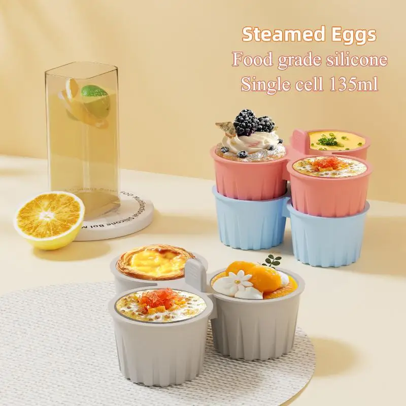 Air Fryer Egg Mold Round Shape Eggs Mold 3 Cavity Non-Stick Silicone Air Fryer Egg Pan Egg Steamer Cooking Mold Fried Egg Tool