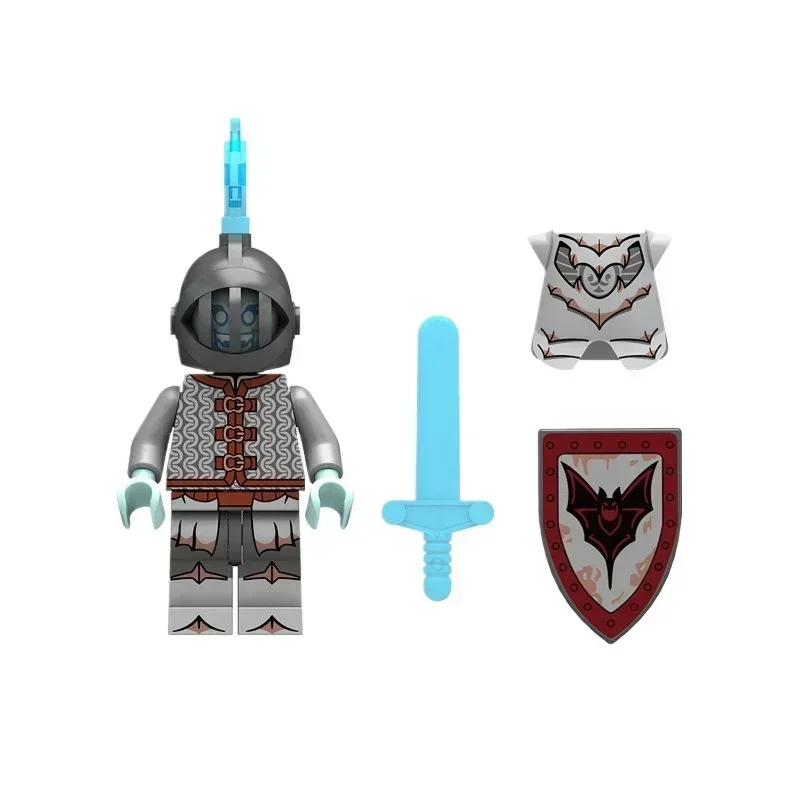 Mini-Kinderspielzeug, mittelalterliche Krähe, schwarzer Adler, roter Löwe, schwarzer Rittersoldat, Bausteinspielzeug – Detail 5