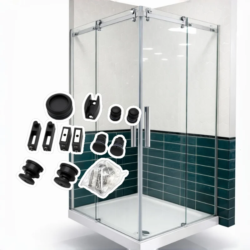 Customized One or Two Sliding Door Hardware Kits Precision Sus304 Solid Material Glass Shower Door Kits