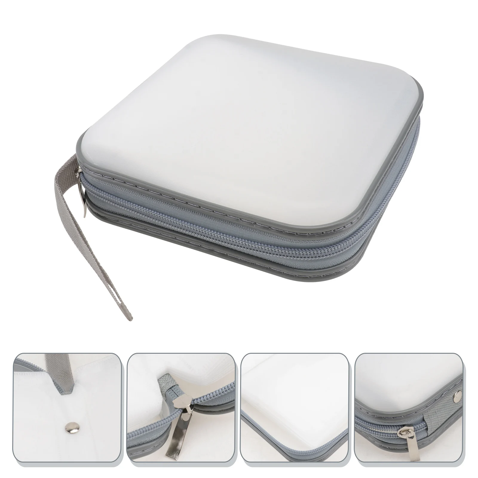

40 Capacity CD Protector Disc Storage Bag Zipper Case White DVD Organizer Holder