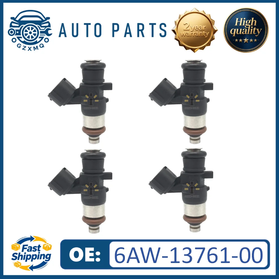 

6AW-13761-00 4pcs Fuel Injector For 2006-2012 Yamaha F250-F300-F350 Outboards 226Hp - 300Hp #6AW-13761-00-00 6AW13761 EAT311