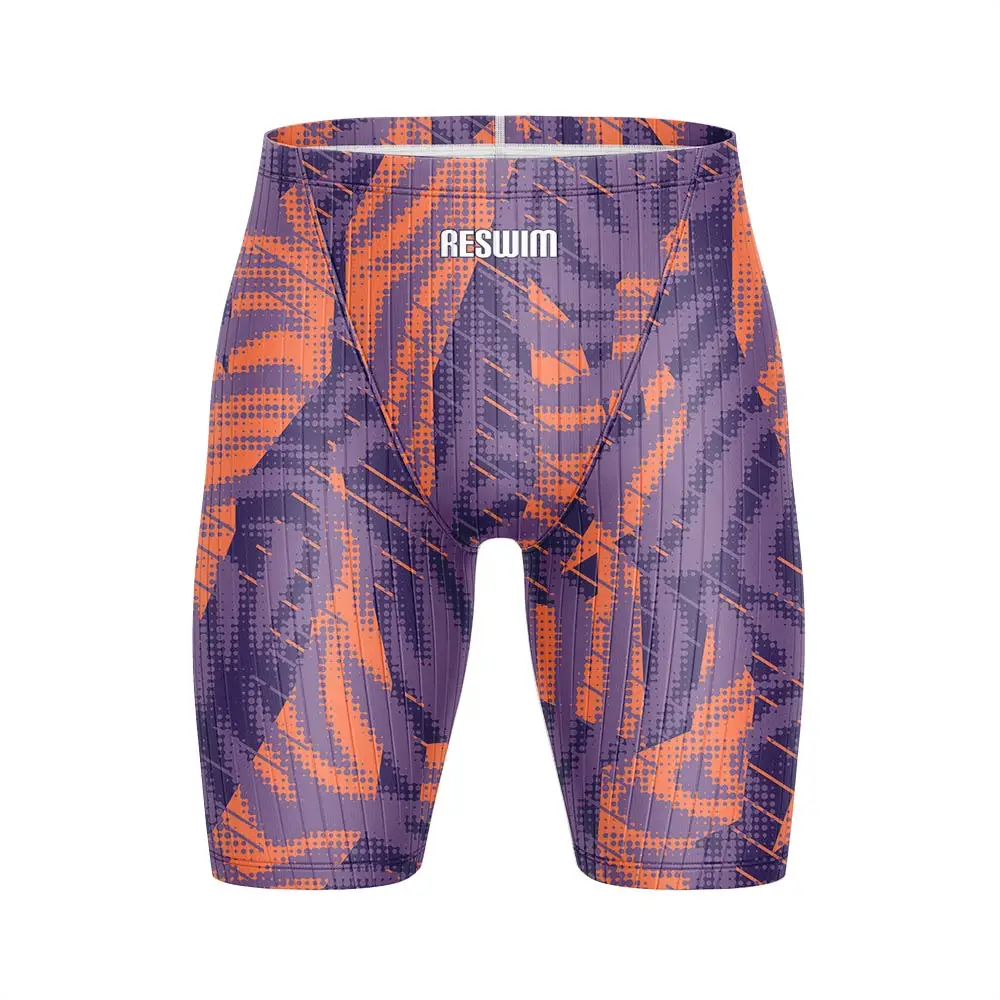 Men's Racing Swimwear Jammer Quick Dry Swim Trunks Athletic Training Swimsuit Shorts for Summer Endurance Swimming And Surfing