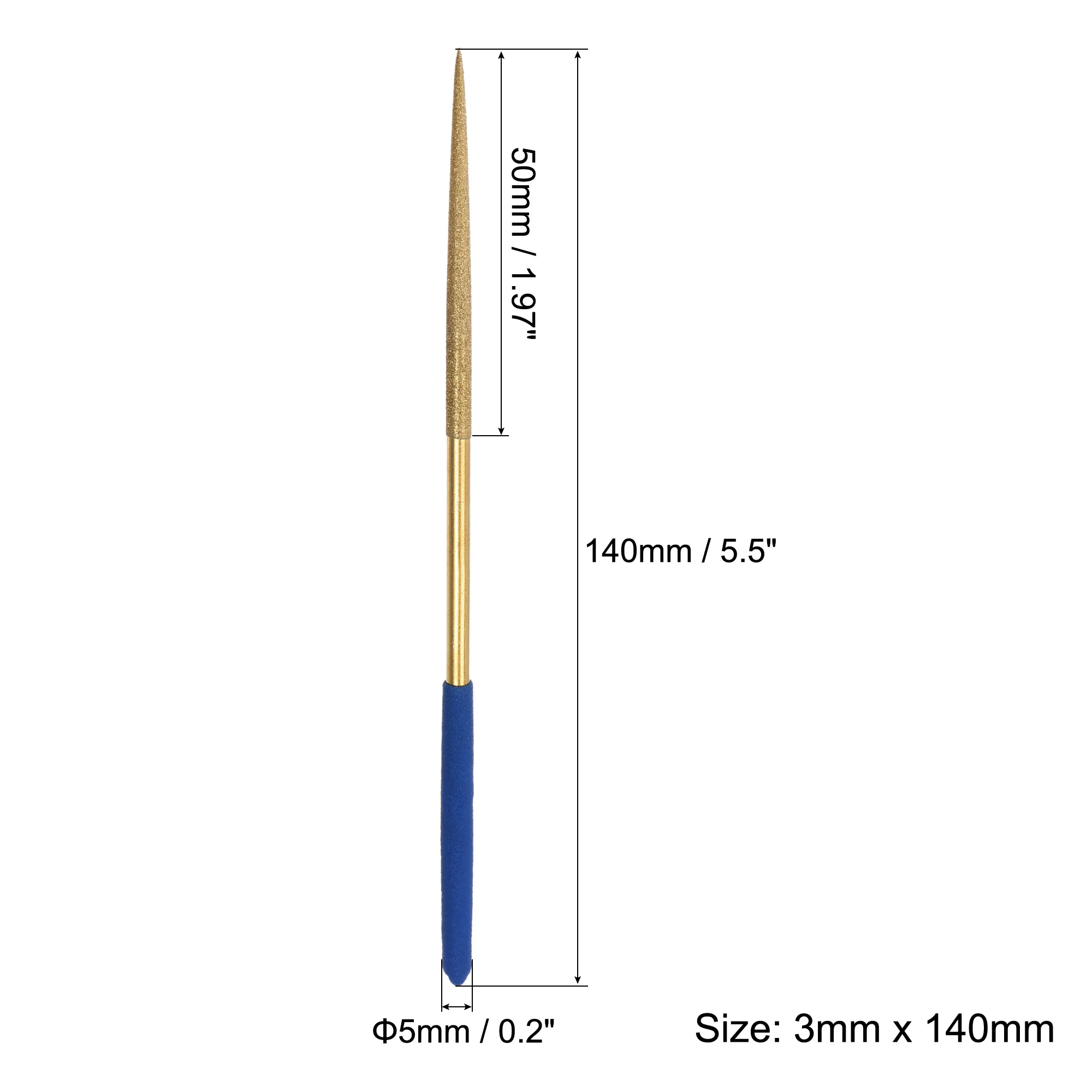 10pcs 3x140mm Diamond Needle File Set Half Round/Round/Triangle Files Titanium Coated Tools DIY Wood Rasp File Needle For Stone