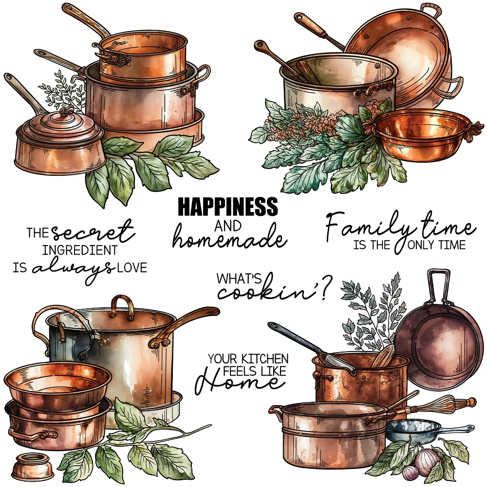 Mangocraft Christmas Kitchen Cooking Pot Clear Stamps DIY Scrapbooking Supplies Silicone Stamp For Card Making Albums Xmas Decor