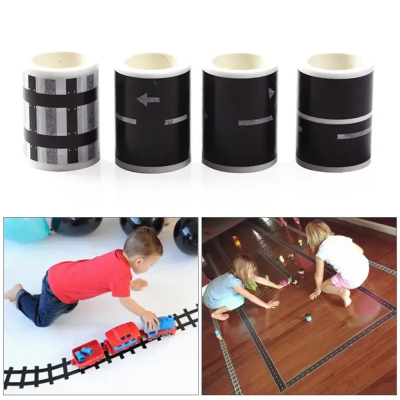 5m Railway Road Track Scene Tape Wide Creative Traffic Road Adhesive Masking Paper Tape DIY Design Sticker Kids Toy Car Play