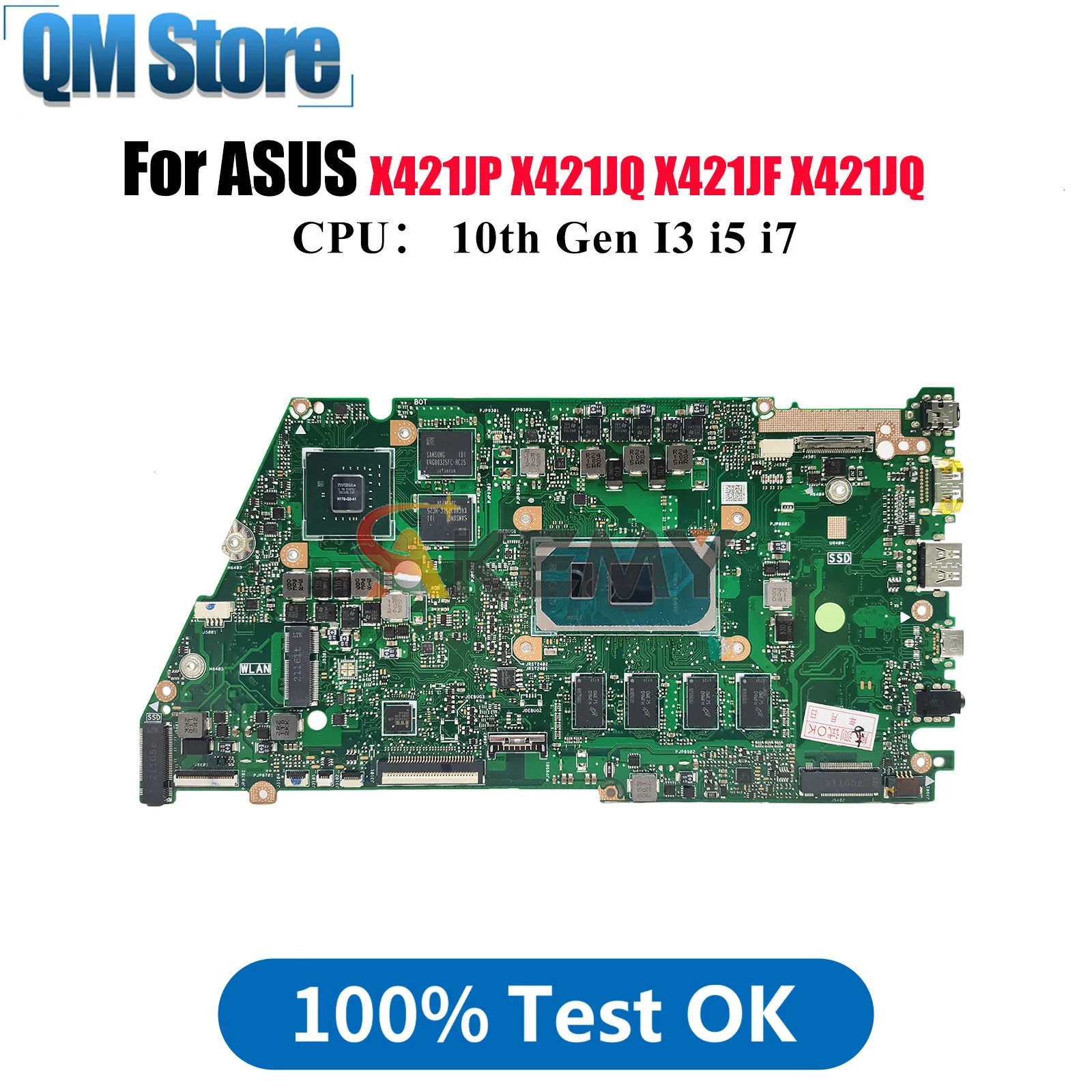 

X421JP Laptop Motherboard For ASUS R421J X421JQ X421JF S433J V4050J X421J I421J X421JAY X421JQ X413J Mainboard 10th Gen I3 i5 i7