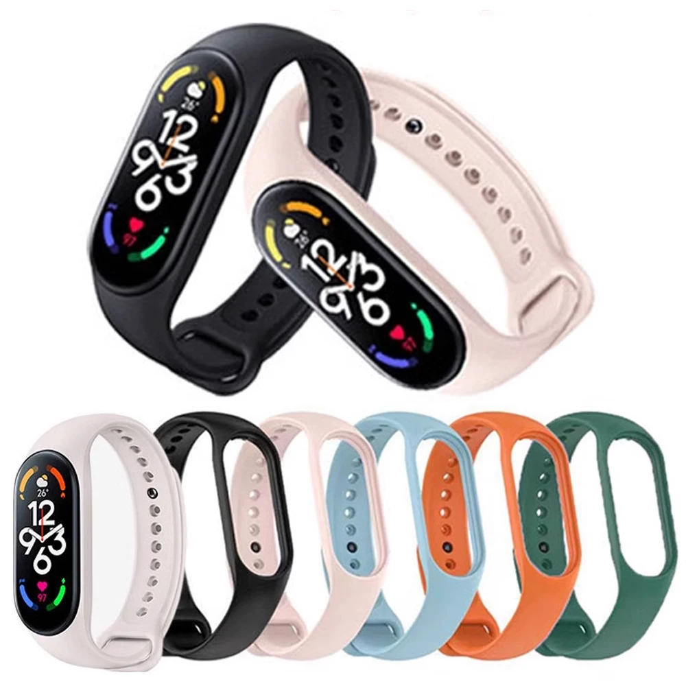 Bracelet for Mi band 7 6 5 Strap Sport Silicone Miband 4 3 Wrist watch bands correa Replacement belt for Xiaomi Mi band 7 straps