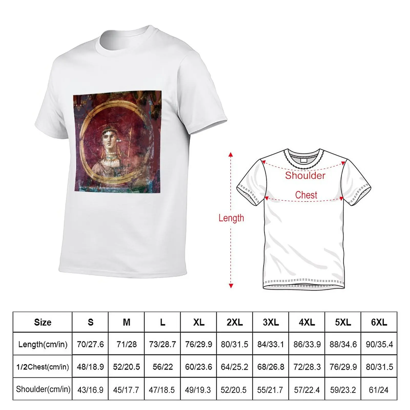 Roman Fresco : Portrait de Femme T-Shirt summer tops boys animal print mens t shirts