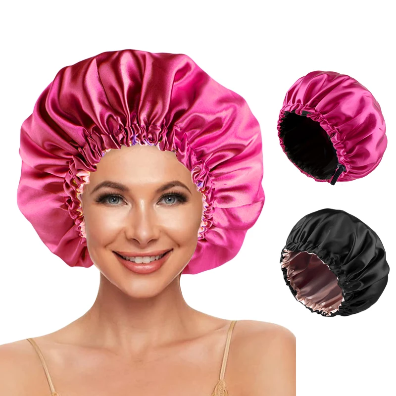 2PCS/LOT Satin Bonnet Silky Bonnet Hair Bonnet For Sleeping Satin Bonnet For Hair Bonnets For Women Bonnet For Natural Hair