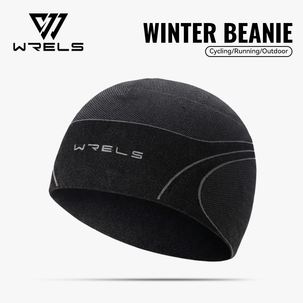 WRELS Winter-Thermo-Fleece-Mütze, leicht, für Laufsport, dick, winddicht, Outdoor-Mütze, zum Laufen, Wandern, Radfahren, Skifahren