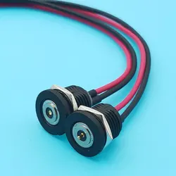 1Set Circular Magnetic Connector Male Female DC Power Socket Screw Thread Pogopin Contact Adsorption