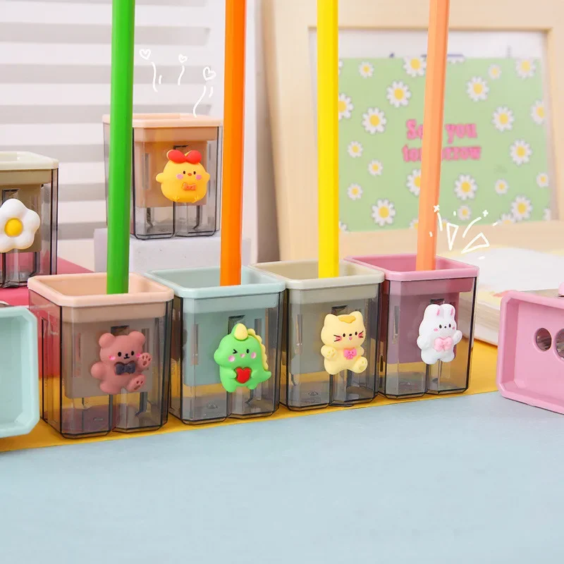 Mini Cute Cartoon Two Hole Sharpener Pencil Kawaii Stationery Sharpener Student Supplies