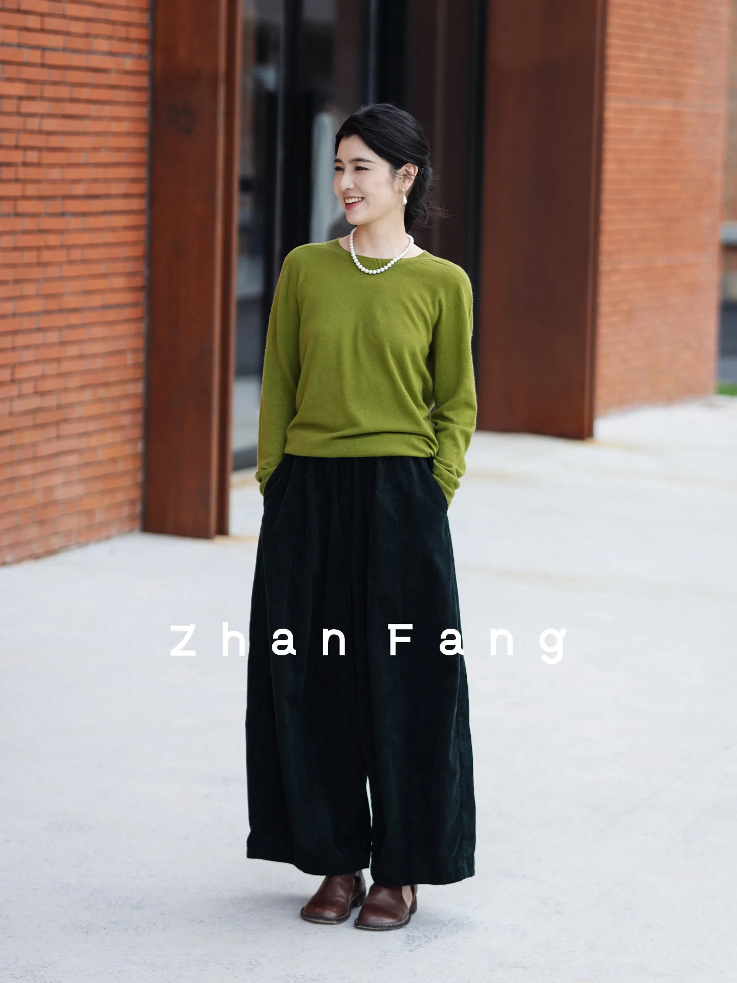 Pure Cotton Corduroy Women's Pants Full Waist Elastic Drawstring Carrot Style Casual Trousers Special Blooming 599 Series