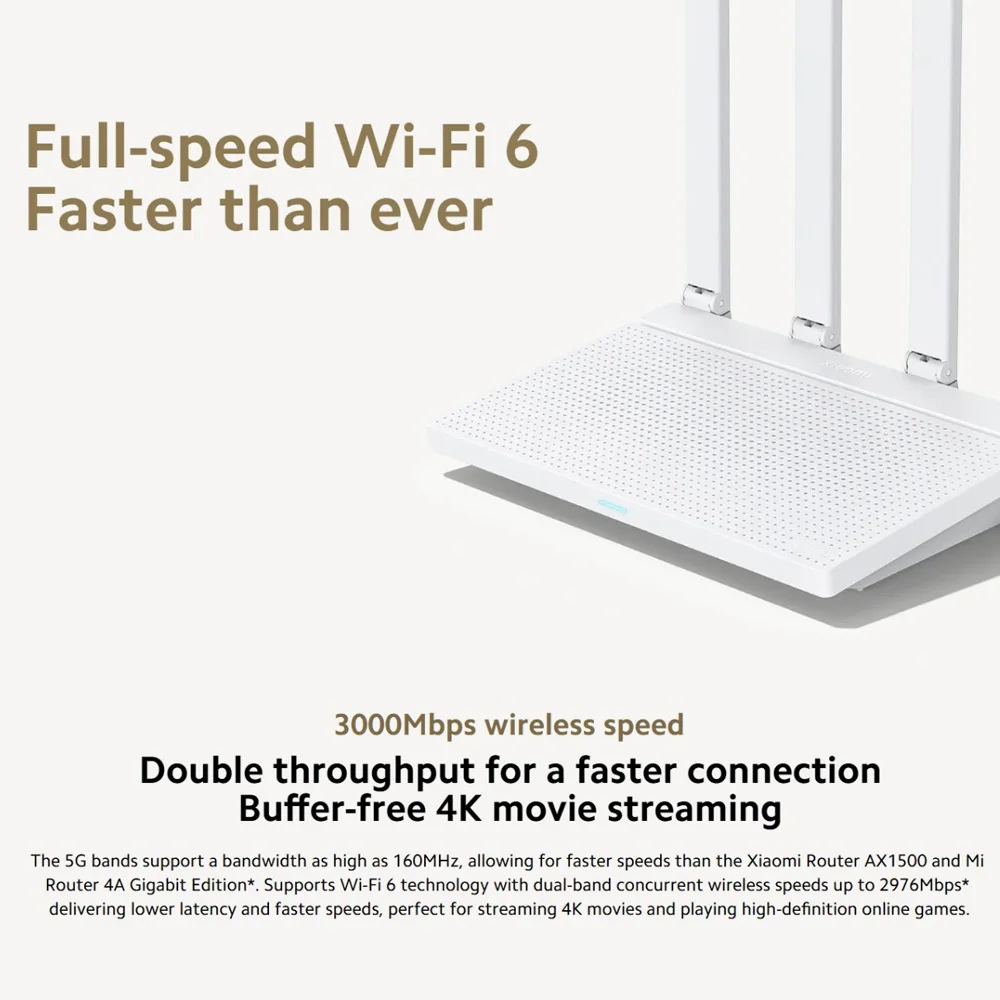 Xiaomi Router AX3000T 2.4G 5G Mesh Technology WiFi 6 Efficient Wall Penetration Children Online Protection WiFi Router Repeater