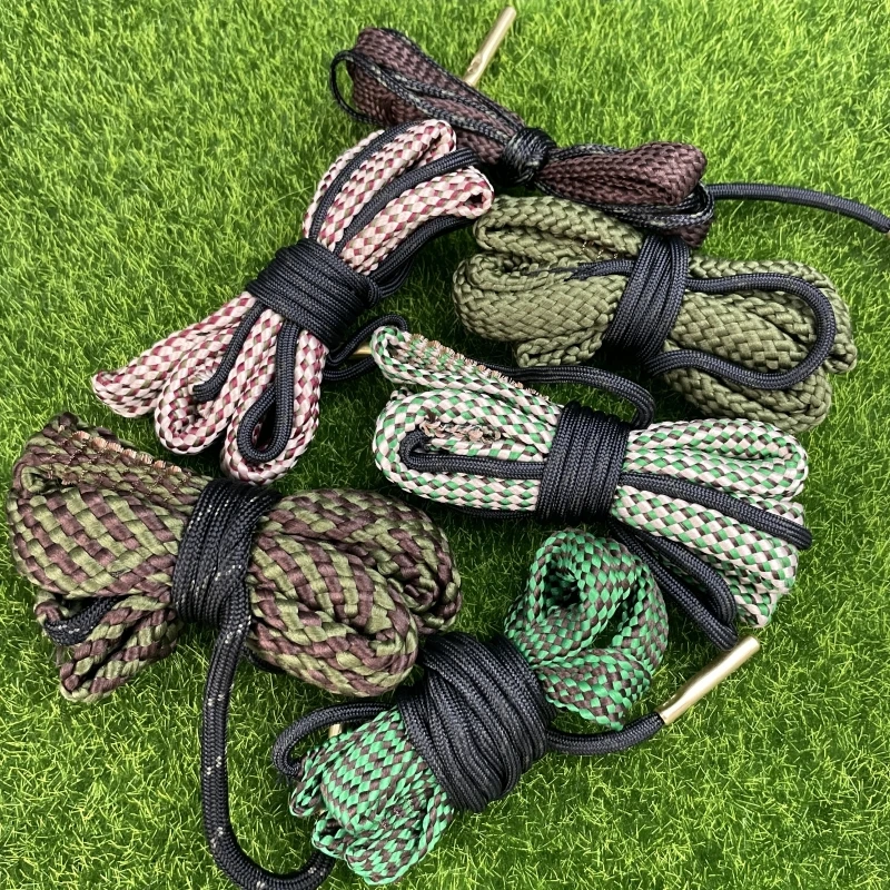 طقم تنظيف المسدس أداة تتحمل الأنظف بندقية برميل عيار حبل فرشاة 12GA 16GA.22 CAL.223CAL.303.308.338 5.56 مللي متر 7.62 مللي متر #2