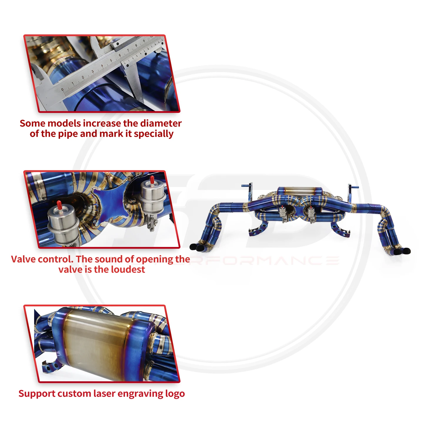 Audi R8 2020+ HMD titanium alloy valve with OPF in the tail section of  titanium alloy exhaust  performance rebound